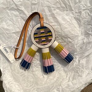 Tory Burch Colorful Leather Tassel Keychain
